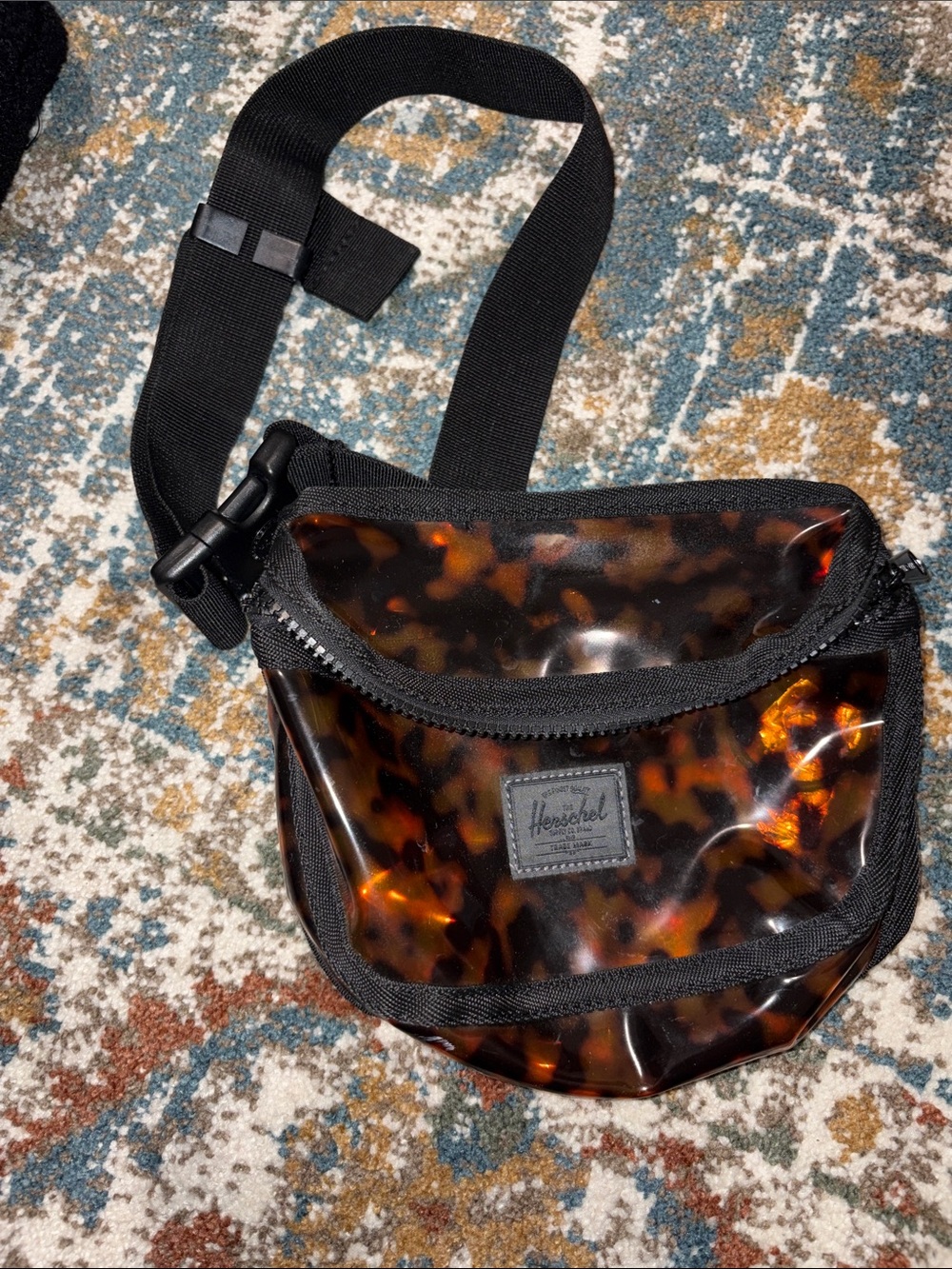Herschel Supply Company Tortoiseshell Clear Belt Bag with Black Strap